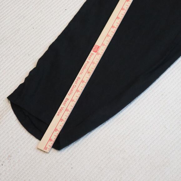 London Jean Black 100% Linen Pants Size 12 | Wide Leg Pull-On Cropped Drawstring - Picture 4 of 6